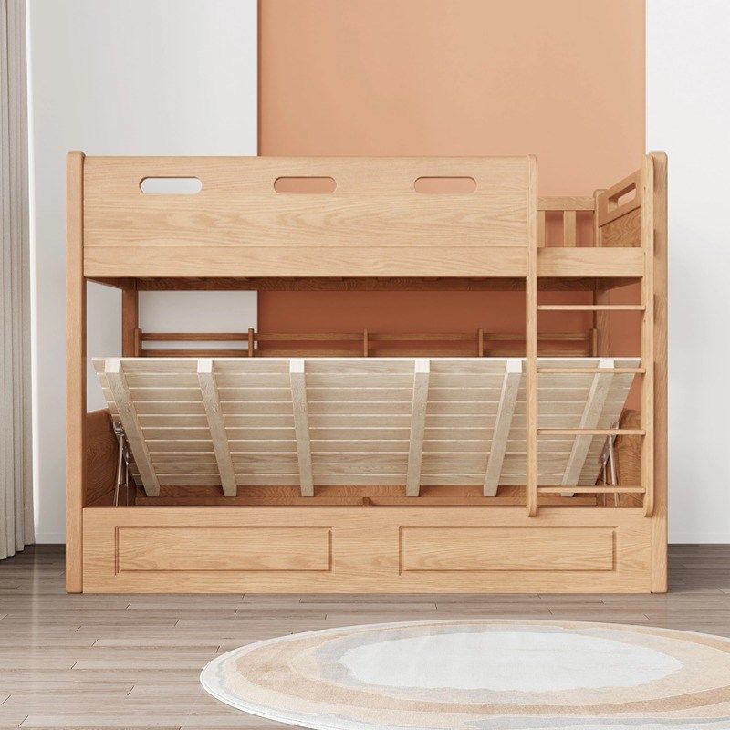 北欧简约上下床双层床全实木高低床成人上下铺红橡木子母床儿童床,淘宝优惠券,粉丝福利购,淘宝优惠卷