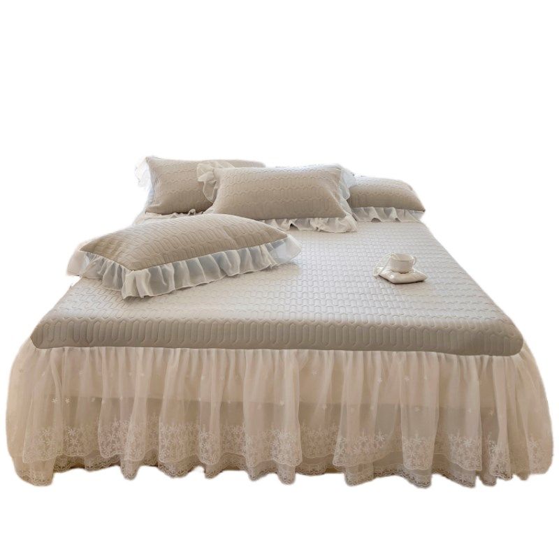 公主风乳胶席冰丝凉席三件套家用可水洗机洗夏季花边床裙款软席子,淘宝优惠券,粉丝福利购,淘宝优惠卷