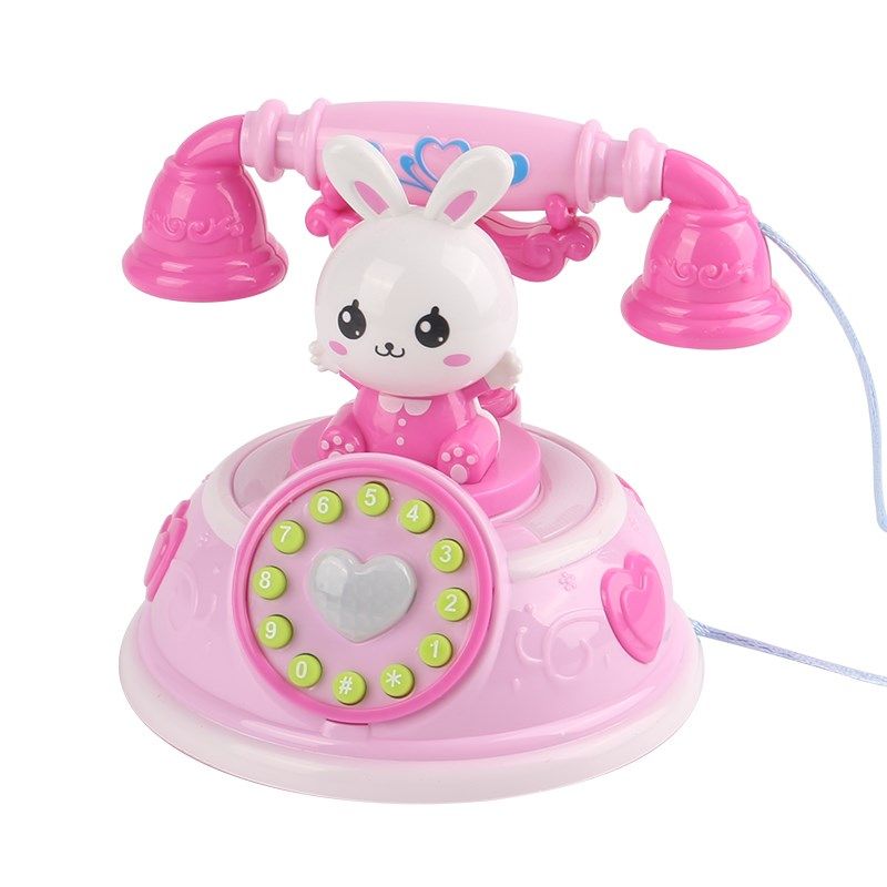 儿童复古卡通座机早教益智故事机模式仿真电话机灯光音乐玩具女孩,淘宝优惠券,粉丝福利购,淘宝优惠卷
