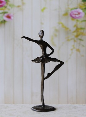 欧式铸铁风情创意设计抽象人物摆件工艺新芭蕾单人舞家居装饰软装