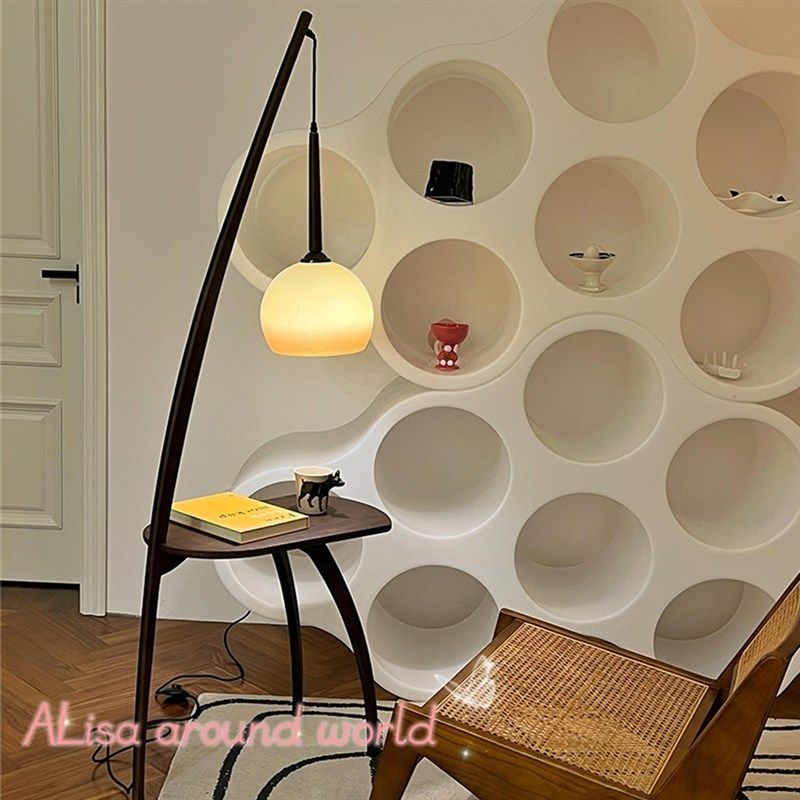 爱丽莎【柚子】落地灯带桌茶几置物复古设计师客厅卧室民宿钓鱼灯,淘宝优惠券,粉丝福利购,淘宝优惠卷