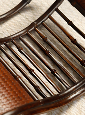 紫竹大漆曲面小屏风桌面竹编栅栏围栏隔断竹制茶道装饰布景摆件