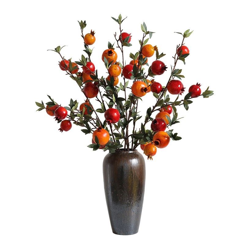 高档仿真石榴果仿真花假花插花果树枝干花客厅装饰品柿子摆件如意,淘宝优惠券,粉丝福利购,淘宝优惠卷