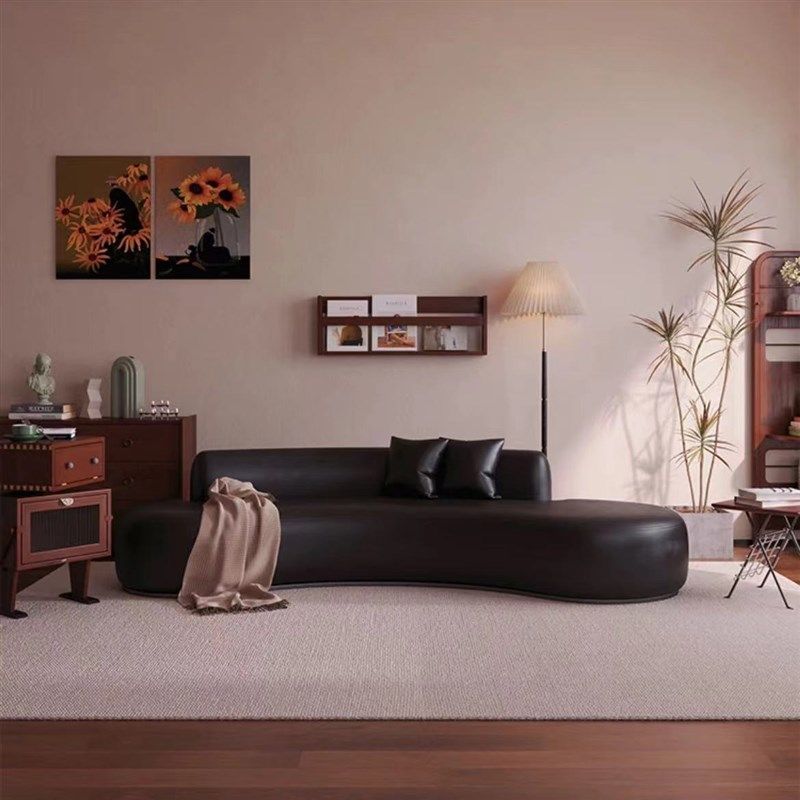 轻奢弧形沙发小户型客厅复古售楼处洽谈美容院服装店铺休息区接待,淘宝优惠券,粉丝福利购,淘宝优惠卷