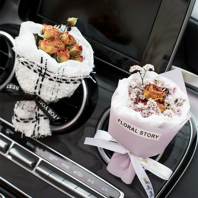 创意车载香薰干花汽车内饰品车摆件车上空调出风口装饰品手工花束,淘宝优惠券,粉丝福利购,淘宝优惠卷