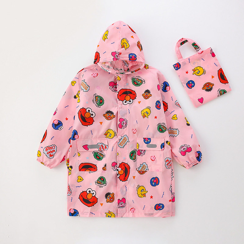 日单速干轻薄儿童中小学生带书包位雨衣芝麻街幼儿园宝宝大码雨披,淘宝优惠券,粉丝福利购,淘宝优惠卷