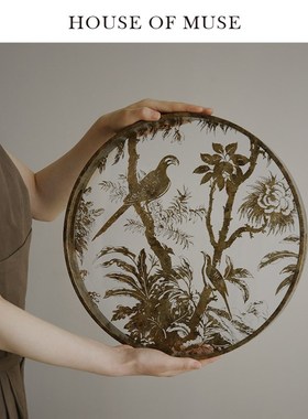 缪斯家 东方古韵金枝银庭中式托盘香薰蜡烛果盘桌面收纳摆件