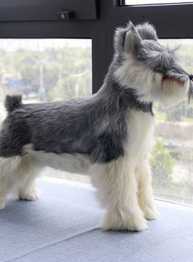 仿真狗摆件牧羊犬雪纳瑞狼狗动物模型展厅装饰品家居软装狗摆件