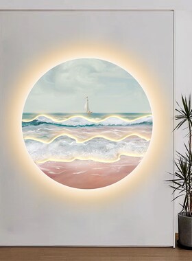 创意led氛围灯画入户玄关装饰画高级感客厅餐厅挂画走廊尽头壁画