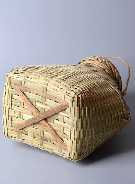 钓鱼鱼篓装鱼黄鳝笼鱼笼竹编竹箩纯手工采茶篓工艺品表演道具装饰