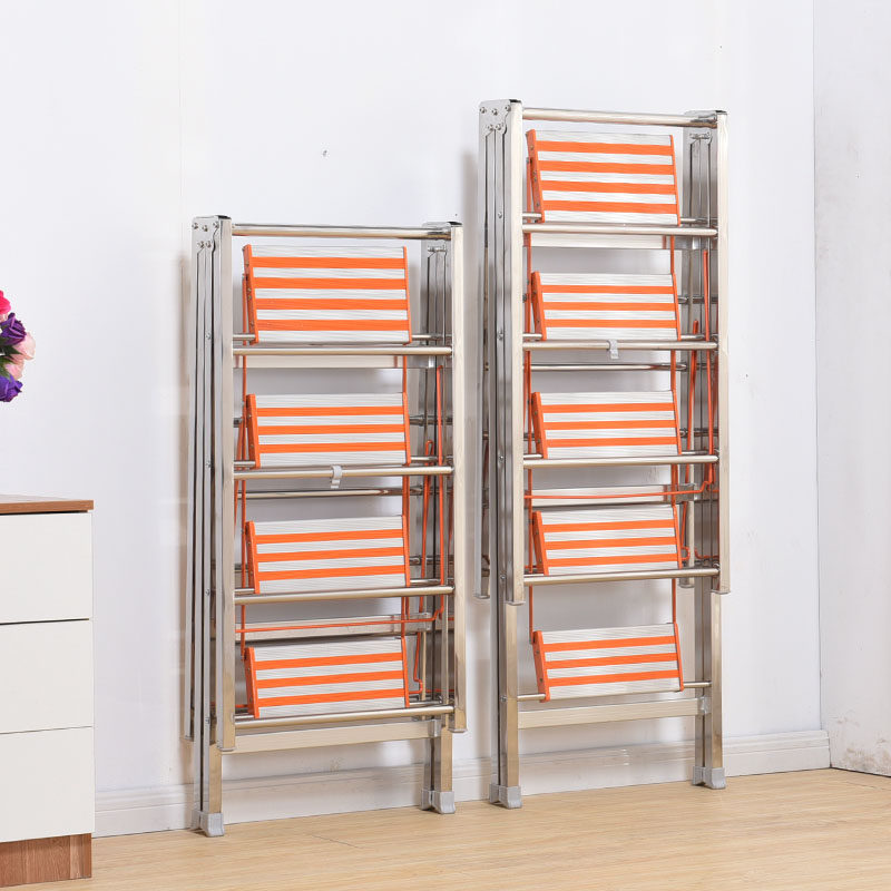 多功能不锈钢梯子晒衣架加厚落地阳台折叠带四五步两用翼型晾衣架,淘宝优惠券,粉丝福利购,淘宝优惠卷