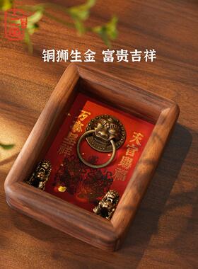 门神招财进宝挂件中国装饰画迁居入口入口装饰客厅财神相框设置