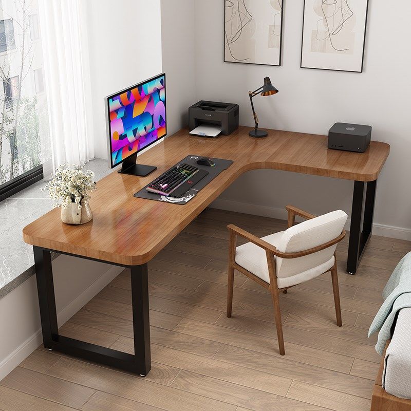 实木转角书桌书架一体靠窗台学生家用学习书柜写字桌卧室办公电脑,淘宝优惠券,粉丝福利购,淘宝优惠卷