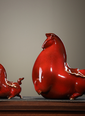 汉鸿 创意陶瓷马摆件客厅书房玄关办公室桌面装饰招财摆设工艺品