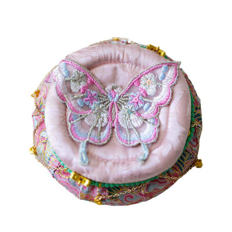 New Chinese style tea mat brocade butterfly fabric coaster tea set tea ceremony spare parts saucer insulation pad water absorption