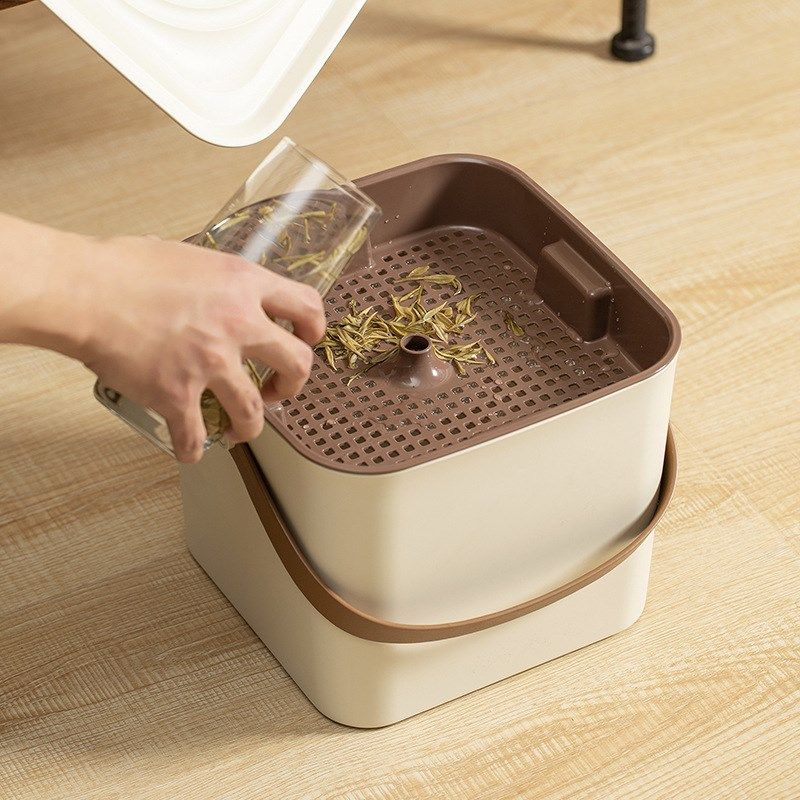 观山茶水桶废水桶茶具茶桌下茶盘接排水垃圾桶透明茶台茶桶茶渣桶,淘宝优惠券,粉丝福利购,淘宝优惠卷
