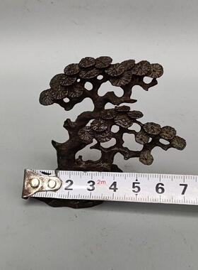 迎客松合金摆件架茶桌盆景中式复古小松树摆件
