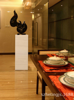 白色大理石展示台柱艺术品雕塑底座展厅工艺品摆件展台展示架定制