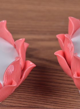 陶瓷观音如来佛像莲花小底座花瓶摆放莲花台垫工艺品摆饰烛台底座