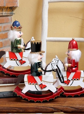 欧式胡桃夹子木偶兵儿童房摆设创意酒柜电视柜客厅家居木质礼物