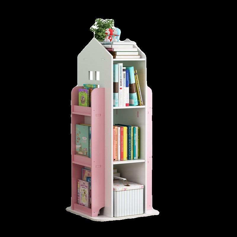 简易儿童旋转书架绘本架家用落地学生置物架书柜玩具收纳架二合一,淘宝优惠券,粉丝福利购,淘宝优惠卷