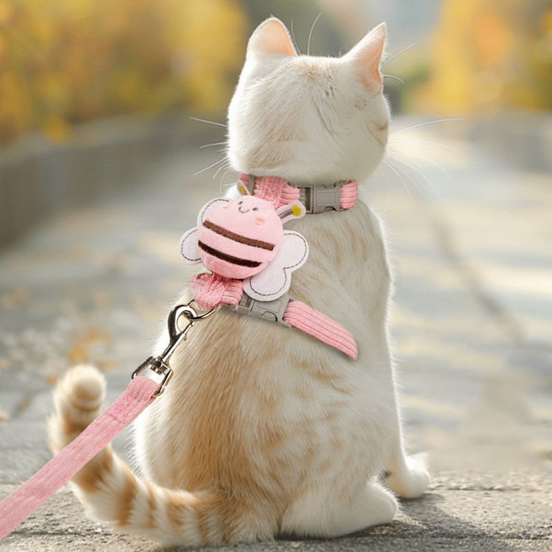 猫咪牵引绳防挣脱外出专用工字型英短蓝猫布偶可调节遛猫绳猫链子,淘宝优惠券,粉丝福利购,淘宝优惠卷