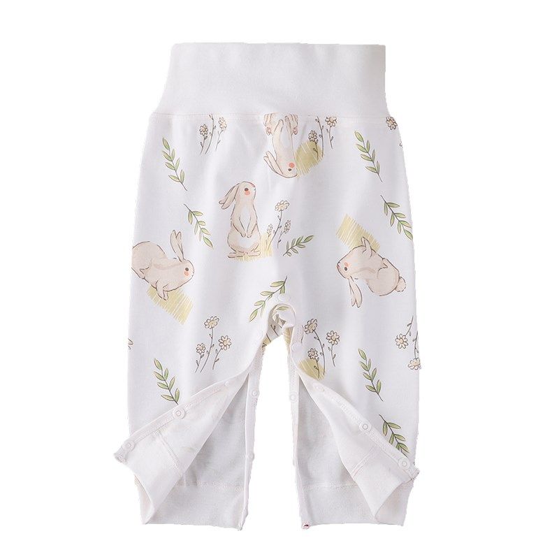 新生婴儿儿高腰护肚裤春秋可开裆纯棉打底长裤宝宝秋裤按扣式裤子,淘宝优惠券,粉丝福利购,淘宝优惠卷