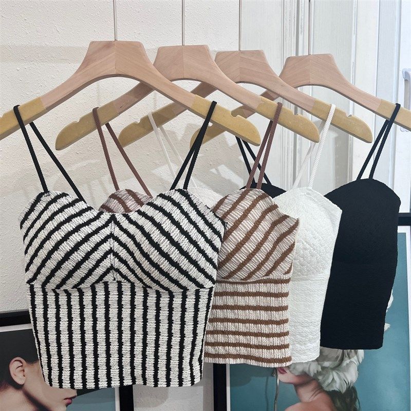 枫之欣951彩虹泡泡条纹修身吊带女内搭舒适一体杯内衣背心美背新,淘宝优惠券,粉丝福利购,淘宝优惠卷