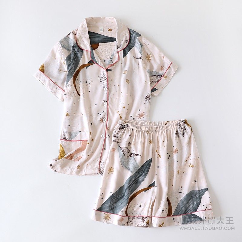 棉绸睡衣女士夏季薄款2021年新款夏天短袖短裤两件套装居家居服,淘宝优惠券,粉丝福利购,淘宝优惠卷