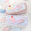Xinyushe Sweet Tea Party Hand-carrying Square Large Capacity Pencil Bag Ins High-Looking Small Lots of Functions Small Fresh Gift Pencil Bag Dopamine Girly Heart Cute Elementary School Student Stationery Box