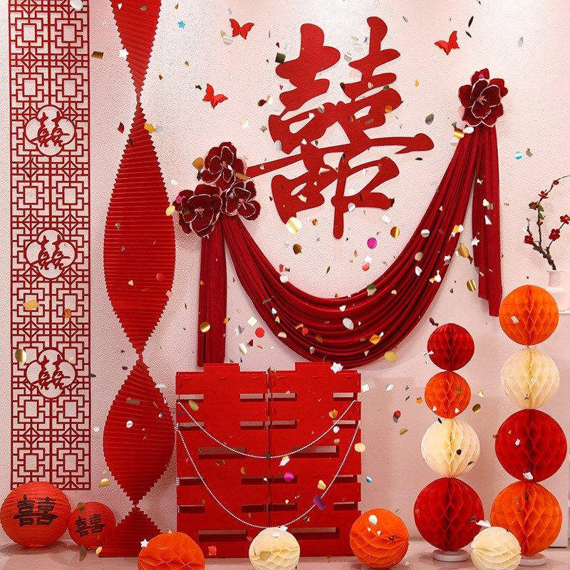 顺便买卖婚房布置套装新房卧室房间客厅背景墙装饰结婚拍照喜字贴,淘宝优惠券,粉丝福利购,淘宝优惠卷