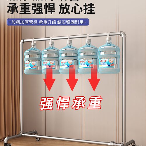 服装店展示架落地卧室挂衣架带轮子家用客厅阳台晾衣架铁艺龙门架 - 图3