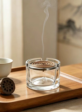 玻璃茶道香薰炉透明圆形家用