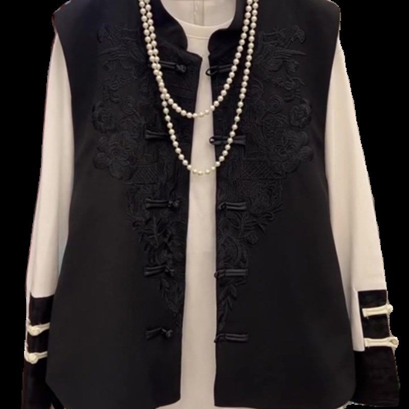 胖妹妹盘扣马甲女2024春季新款复古宽松新中式叠穿马夹无袖小外套,淘宝优惠券,粉丝福利购,淘宝优惠卷