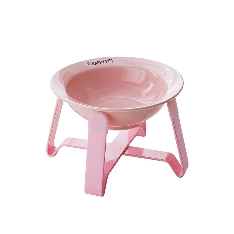 彩色陶瓷仙女猫碗铁架高脚防打翻大口浅沿护颈宠物粮食水盆,淘宝优惠券,粉丝福利购,淘宝优惠卷