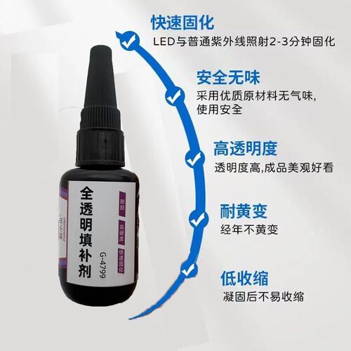高透明胶水表层保护胶防水速干固定胶固化胶填补水晶表面封层填充 - 图0