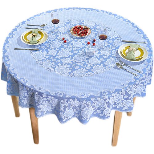 圆形防水防油防烫免洗桌布 大圆餐桌盖布欧式pvc烫金印花塑料台布 - 图3