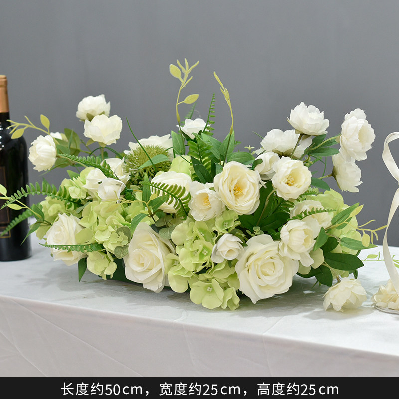 新款假花长餐桌摆花客厅摆设酒店饭厅店铺茶几电视柜桌面装饰花艺,淘宝优惠券,粉丝福利购,淘宝优惠卷