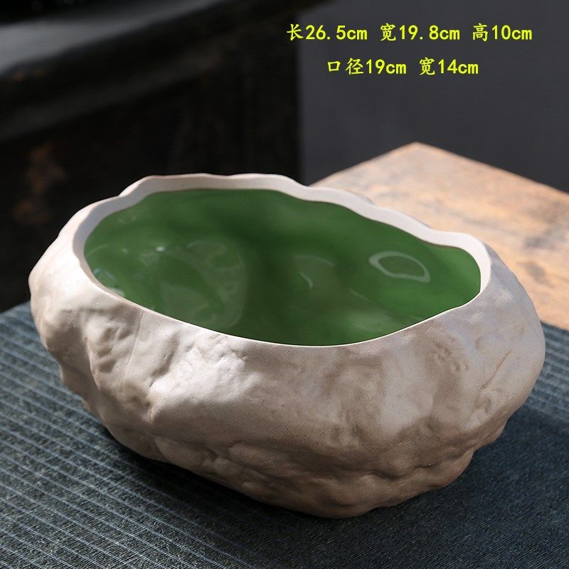 陶瓷大号茶洗仿石头家用茶杯盆客厅茶楼粗陶茶道配件笔洗水盂水洗,淘宝优惠券,粉丝福利购,淘宝优惠卷