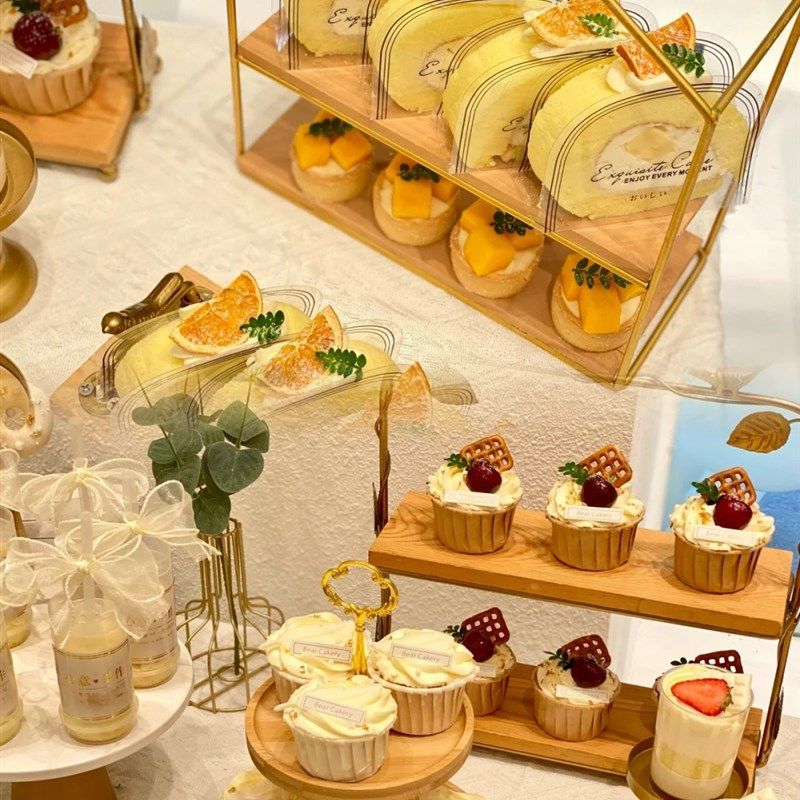 木质森系甜品台展示架茶歇摆台甜品架十件套商业摆台蛋糕架子节日,淘宝优惠券,粉丝福利购,淘宝优惠卷