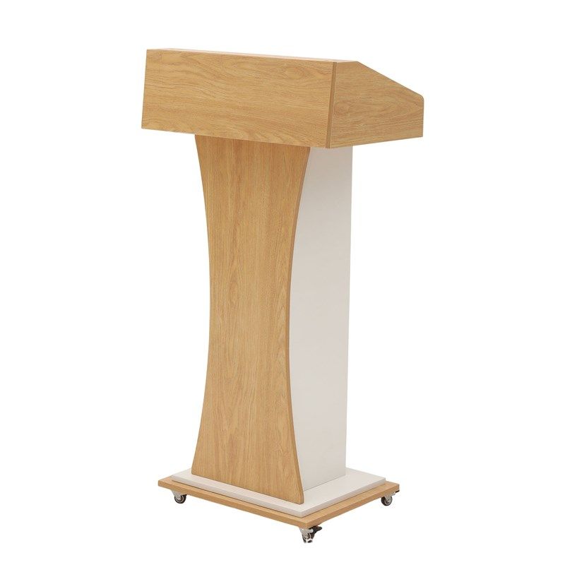 演讲台落地迎宾接待会议室报告厅可移动讲桌高级感浅木纹色发言台,淘宝优惠券,粉丝福利购,淘宝优惠卷