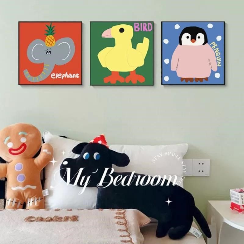 源头工厂多巴胺小动物卧室装饰画卡通可爱儿童房挂画床头柜摆画,淘宝优惠券,粉丝福利购,淘宝优惠卷