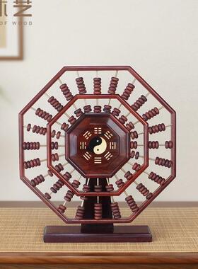红酸枝实木八卦算盘 玄关国风摆件 明清古典风格中式工艺品