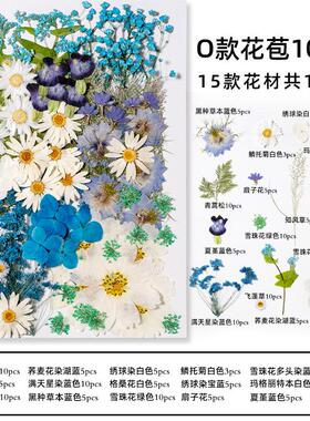 幼儿材料包滴胶相框手工团扇贺卡书签押花材料玫瑰树叶大花包
