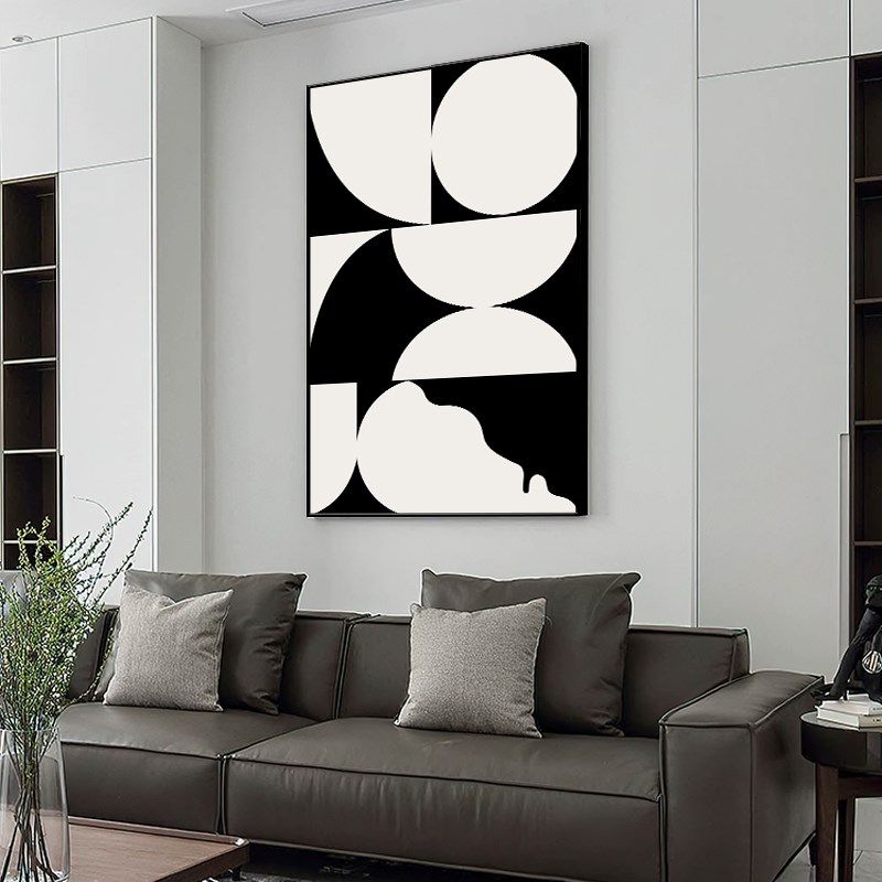 黑白灰装饰画极简风肌理客厅落地画沙发背景墙挂画玄关抽象挂画,淘宝优惠券,粉丝福利购,淘宝优惠卷