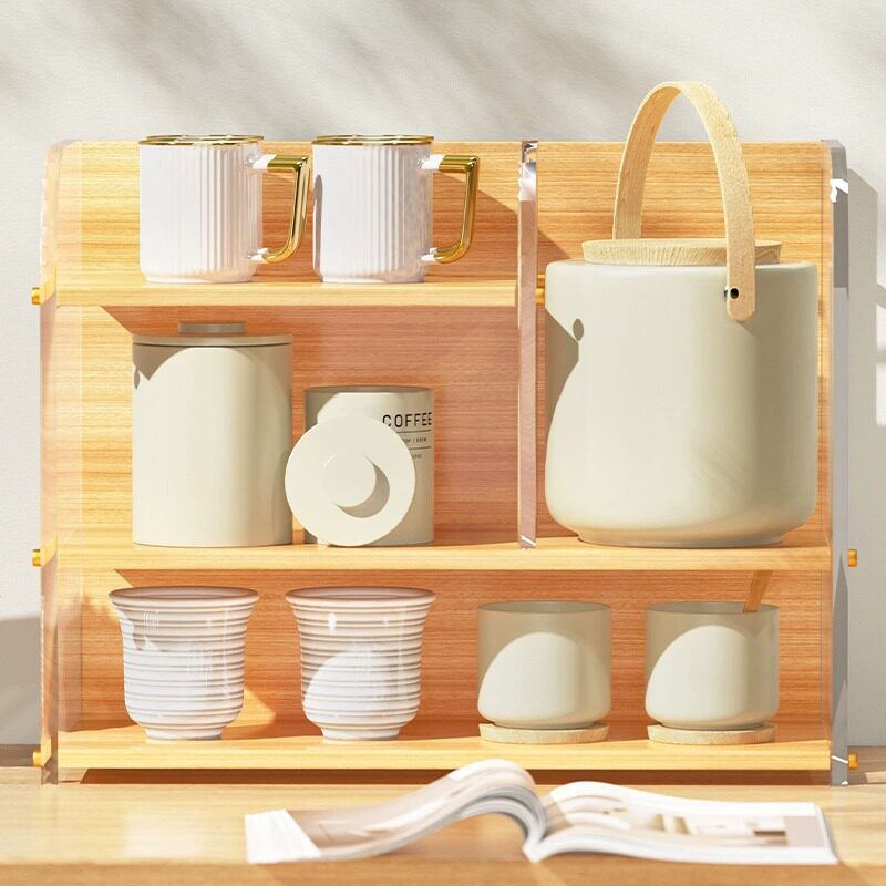Desktop storage rack dining table water cup storage desk layered cup rack storage rack teacup tea set multi-layer display rack