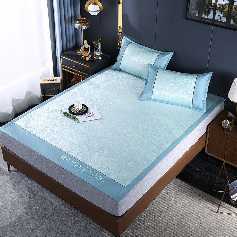 夏季冰丝凉席三件套可水洗折叠单人学生宿舍草席家用2024新款藤席,淘宝优惠券,粉丝福利购,淘宝优惠卷