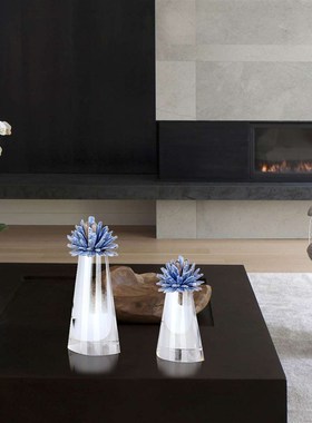 北欧轻奢蓝色水晶摆件样板间玄关酒柜电视柜家里装饰品工艺品