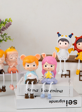 壁柜隔板客厅家居装饰小清新娃娃吊脚摆件 网红店装饰品可爱摆件