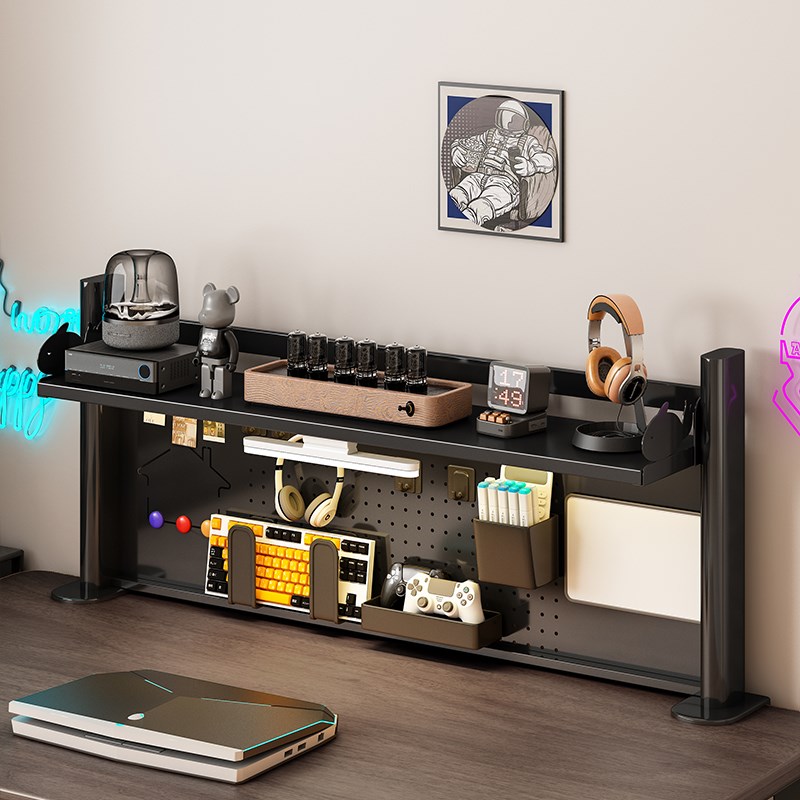 Student desktop hole board bookshelf home children's study table storage rack dormitory office computer desk storage rack